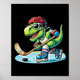 Poster Hockeysaurus Dinosaure Hockey sur Glace Trex Enfan