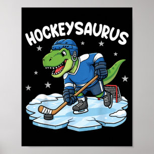 Poster Hockeysaurus Drôle Dinosaure Hockey Enfants Hockey