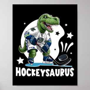 Poster Hockeysaurus Drôle Dinosaure Hockey Enfants Hockey