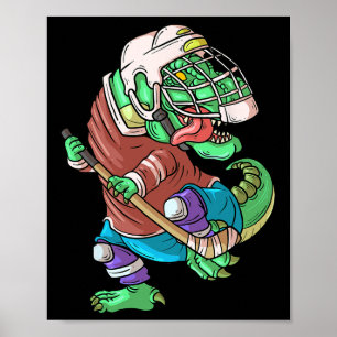 Poster Hockeysaurus Enfants T-rex Dinosaure Avec S De Hoc