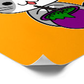 Poster Hocus Pawcus - Grey Tabby Chat - Écriture Blanche (Coin)