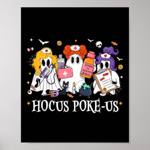 Poster Hocus Poke-us Witse Nurse Funny Halloween Éffrayan