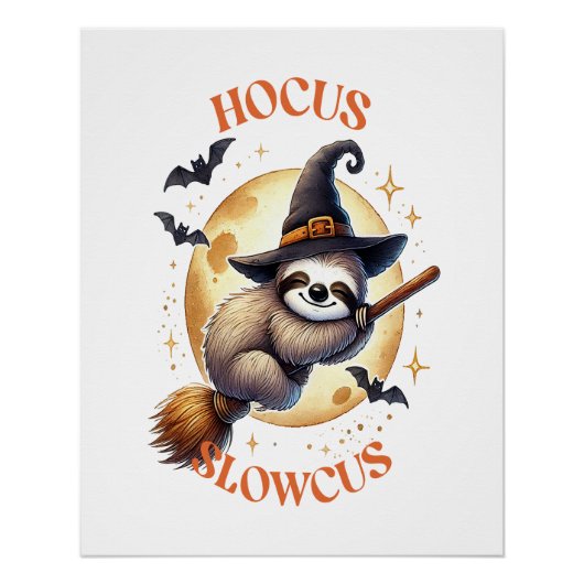 Poster Hocus Slowcus Sorcière Paresseux (Devant)