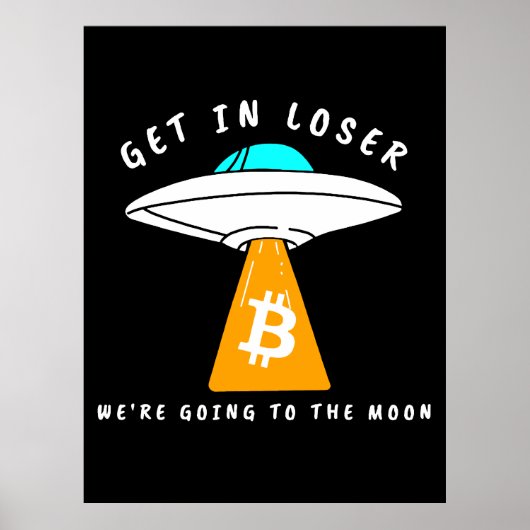 Poster Hodl - Lune - OVNI - BITCOIN - Crypto (Devant)