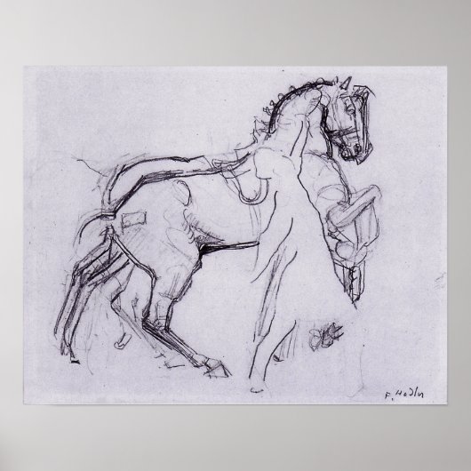 Poster Hodler - Cavalier marchant à cheval 1908 (Devant)