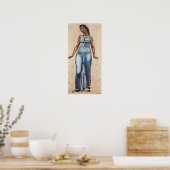 Poster Hodler - Femme debout Figure Dans Une Robe Bleue 1 (Cuisine)