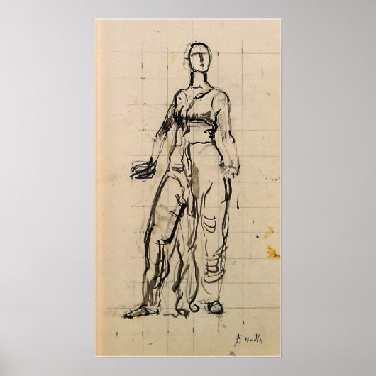 Poster Hodler - Figure drapée debout 1913 (Devant)