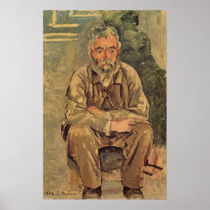 Poster Hodler - Homme barbu assis 1884