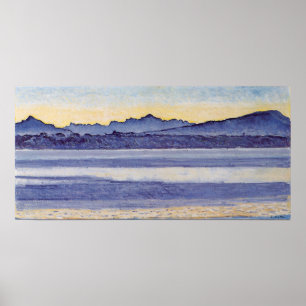 Poster Hodler - Lac Léman Avec Mont Blanc Au Matin L...