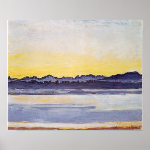 Poster Hodler - Lac Léman Avec Mont Blanc Avant Sunri...