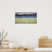 Poster Hodler - Lac Léman, Mont Blanc, Aube du Matin 19.. (Cuisine)