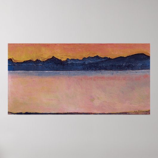Poster Hodler - Lac Léman, Mont Blanc, Matin 1918 (Devant)