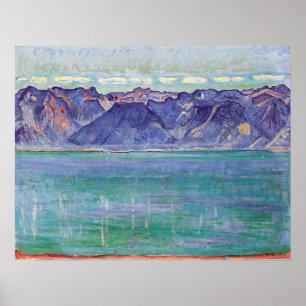 Poster Hodler - Lac Léman, Vues De La Montagne Savoie 190