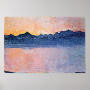 Poster Hodler - Lake Geneva, Mont Blanc, Morning Light 1…