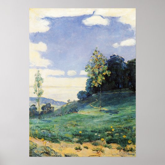Poster Hodler - Paysage Avec Deux Petits Arbres 1893 (Devant)