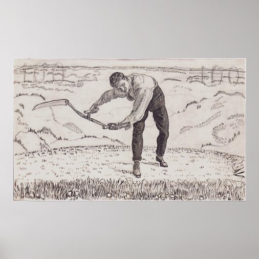 Poster Hodler - The Working Mower 1909 (Devant)