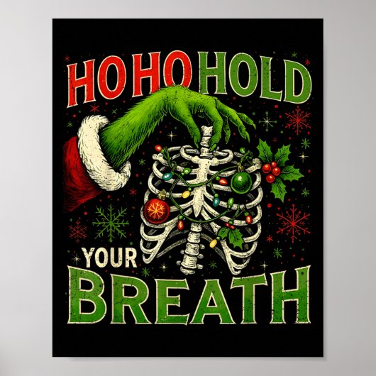 Poster Hoho Hold Your Breath Funny Nurse Christmas  (Devant)