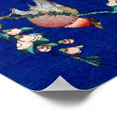 Poster Hokusai Bullfinch sur une branche de larmes (Coin)