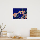 Poster Hokusai : Canaries et Peony (Cuisine)