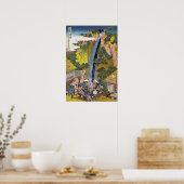 Poster Hokusai - Cascade Roben, Oyama, province de Sagami (Cuisine)