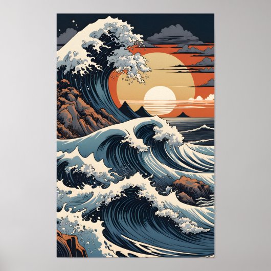 Poster Hokusai japonais (Devant)
