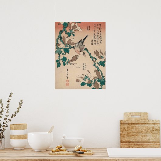 Poster Hokusai Java Sparrow sur Magnolia GalleryHD (Cuisine)