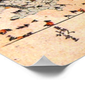 Poster Hokusai Mt Fuji avec des cerisiers en fleurs (Coin)