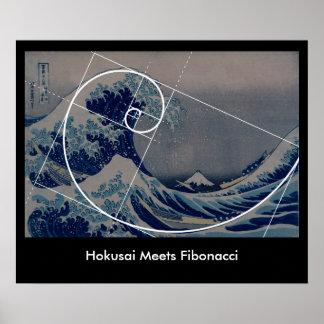 Poster Hokusai rencontre Fibonacci, Golden Ratio