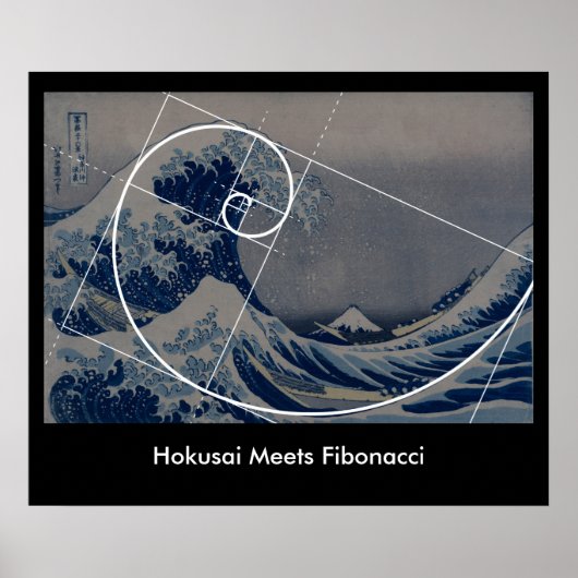 Poster Hokusai rencontre Fibonacci, Golden Ratio (Devant)