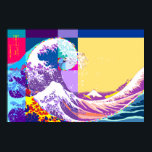 Poster Hokusai rencontre Fibonacci, Pop Art Style<br><div class="desc">Une autre version de la série "Hokusai Meets Fibonacci." spirale de Fibonacci superposée à "La Grande Vague" par Hokusai. Exécutée dans le style pop art. Séquence de Fibonacci,  rapport d'or fascinant artistes et scientifiques pendant des siècles.</div>