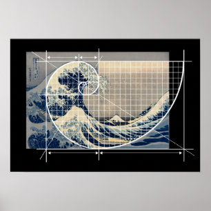 Poster Hokusai rencontre Fibonacci, Version