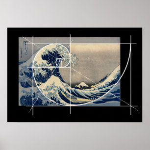Poster Hokusai rencontre Fibonacci, Version