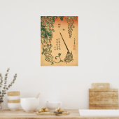 Poster Hokusai Vintage Wisteria et Wagtail GalleryHD (Cuisine)