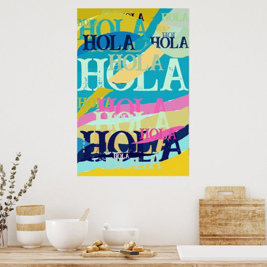 Poster Hola colorée Abstraite (Cuisine)