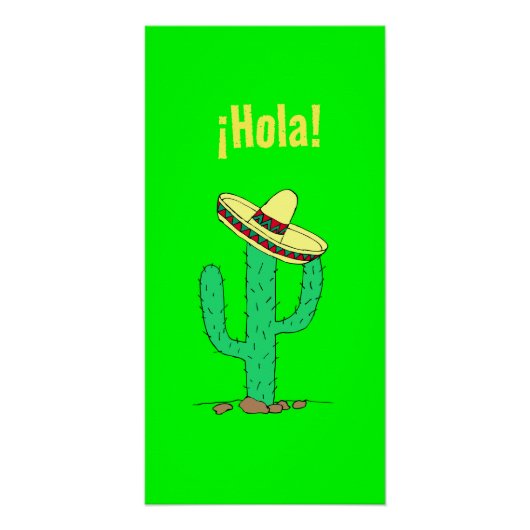 Poster ¡Hola ! Mexique Art espagnol salutations (Devant)