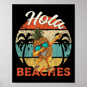 Poster Hola Plages Femmes Amusantes Aloha Beach Ananas Fa
