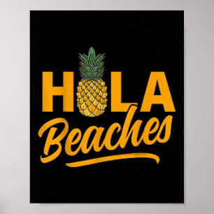 Poster Hola Plages Funny Ananas Été