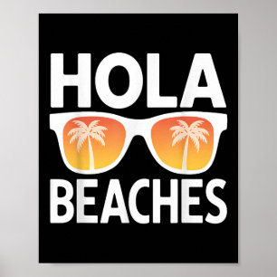 Poster Hola Plages Palm Trees Sungles Vacances Été Vi