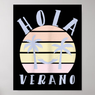 Poster Hola Verano Latino Hispanique Maman Summer Beach V