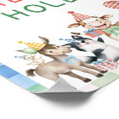 Poster Hole d'eau Animaux de ferme Barnyard Anniversaire (Coin)