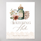 Poster Hole d'eau Bouteille bébé Baby shower occidental s (Devant)