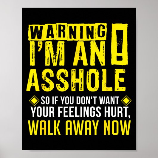 Poster Hole Holes Warning Profanity Fun Gag Gift  (Devant)