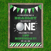 Poster Hole In One Boys Golf 1er Anniversaire Par tee Wel