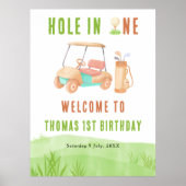 Poster Hole In One Golf Welcome Birthday Party (Devant)