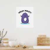 Poster Holey Moley Funny Mole Pun (Cuisine)