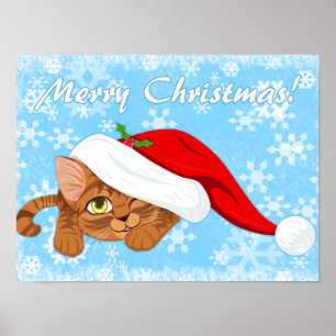 Poster Holiday Kitten