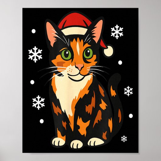 Poster Holiday Kitten Cute Christmas Cat Design Uni (Devant)