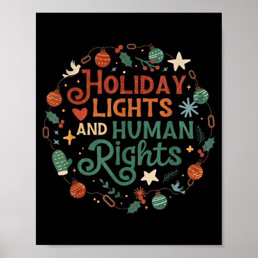 Poster Holiday Lights And Human Rights  (Devant)