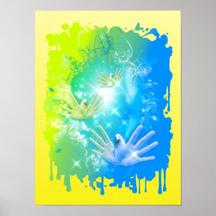 Poster holiES - Flying Hands Pigeons ART