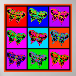 Poster holiES - Papillons psychédéliques Mosaïque